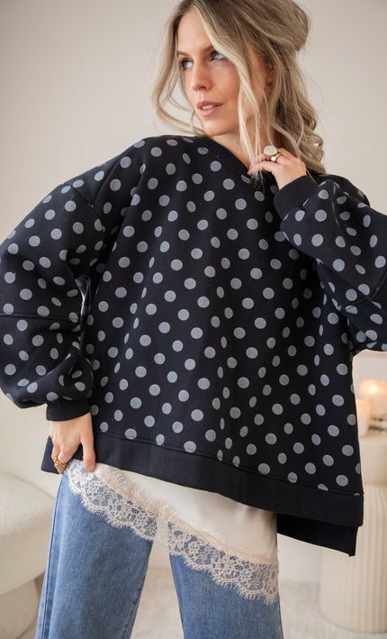 Pop Of Polka Navy - Sweater