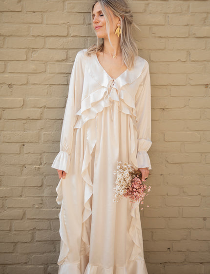 Sidona Satin Beige - Maxi Dress