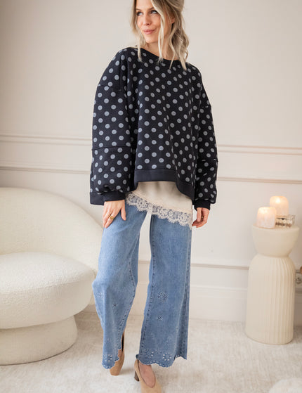 Pop Of Polka Navy - Sweater