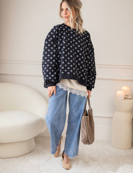 Pop Of Polka Navy - Sweater