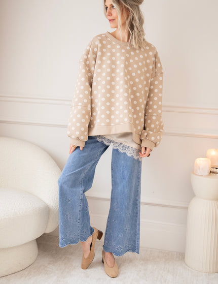 Pop Of Polka Beige - Sweater
