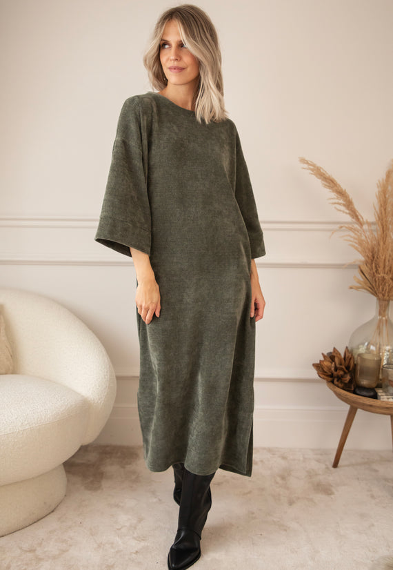 Maxikleid - Viva Velvet - Khaki