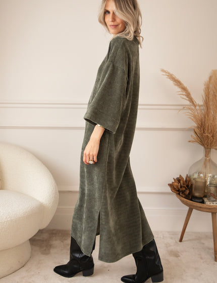 Viva Velvet Khaki - Maxi Dress