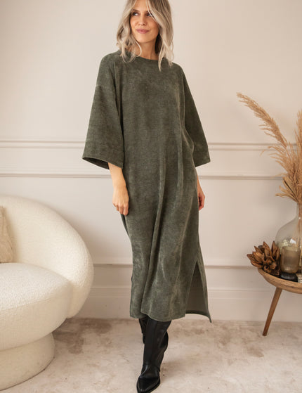 Viva Velvet Khaki - Maxi Dress