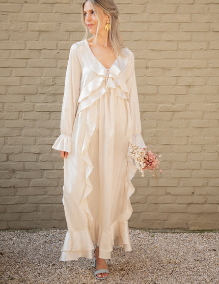 Sidona Satin Beige - Maxi Dress