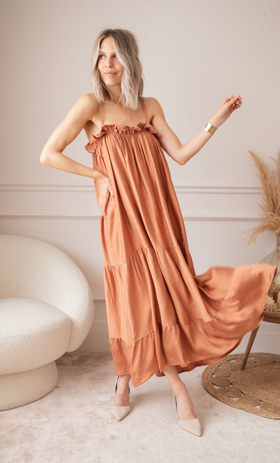 Maxikleid - Seraphina - Rostrot