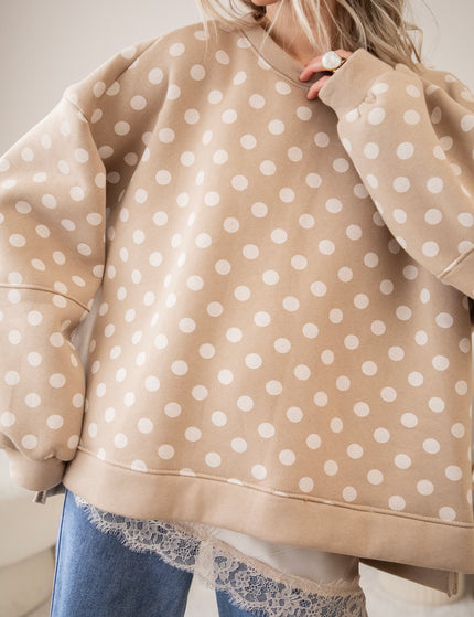 Pop Of Polka Beige - Sweater