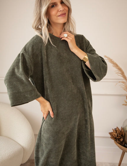 Viva Velvet Khaki - Maxi Dress