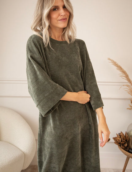 Viva Velvet Khaki - Maxi Dress
