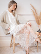 Moonlight Lace Beige - Maxi Skirt