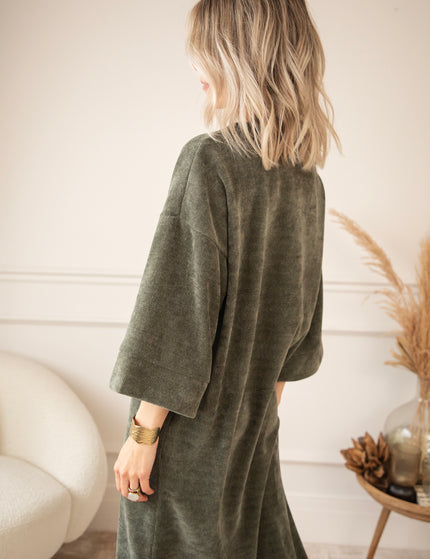 Viva Velvet Khaki - Maxi Dress