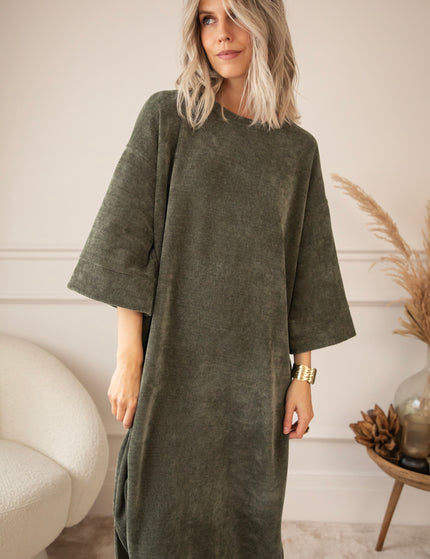 Viva Velvet Khaki - Maxi Dress