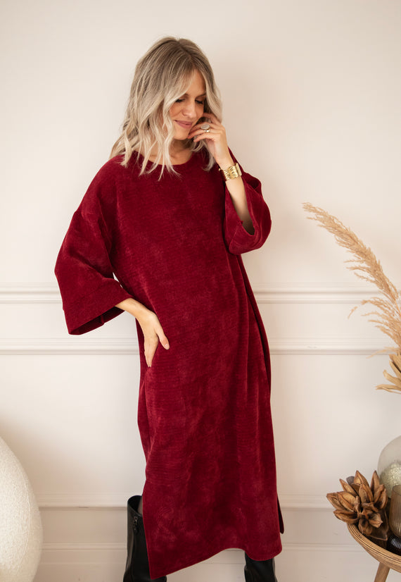 Maxikleid - Viva Velvet - Bordeaux