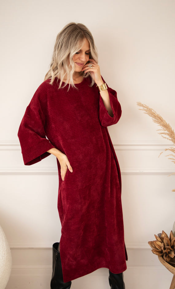 Viva Velvet Bordeaux - Maxi Jurk