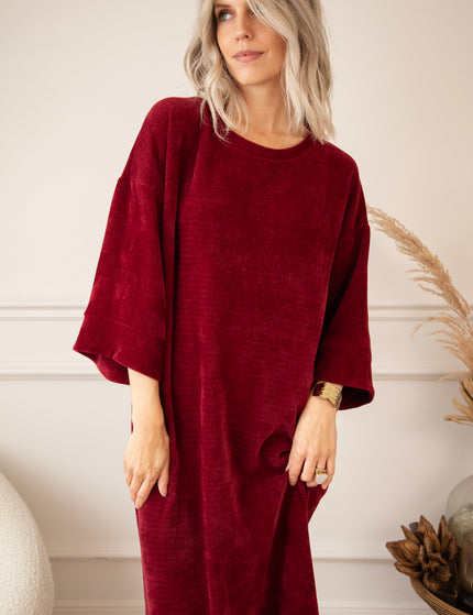 Viva Velvet Bordeaux - Maxi Dress