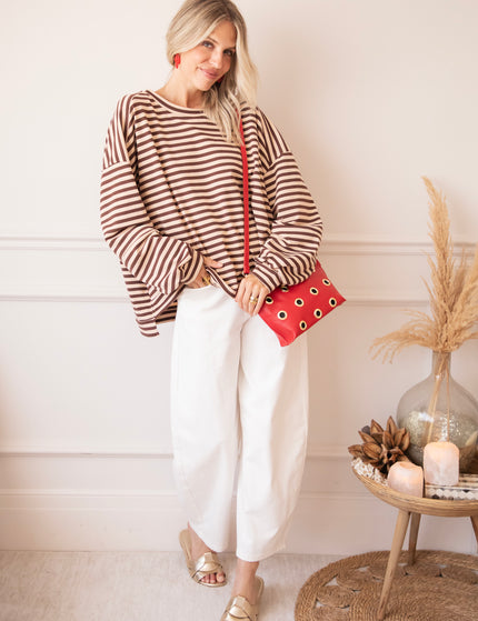 Pullover - Sadie Stripe - Beige/Braun