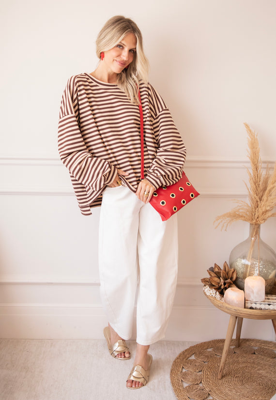 Sadie Stripe Beige/Brown - Sweater