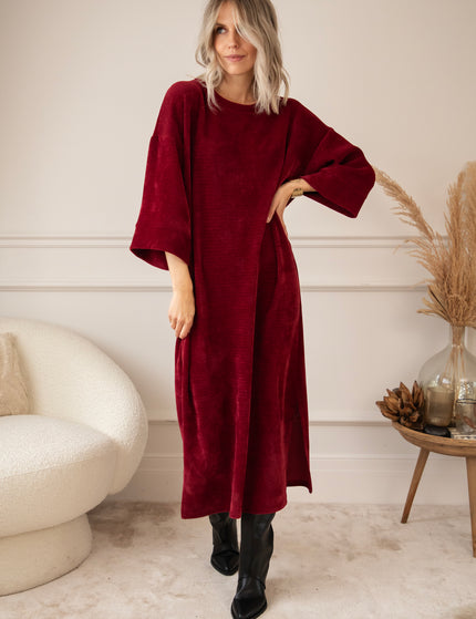 Viva Velvet Bordeaux - Maxi Dress