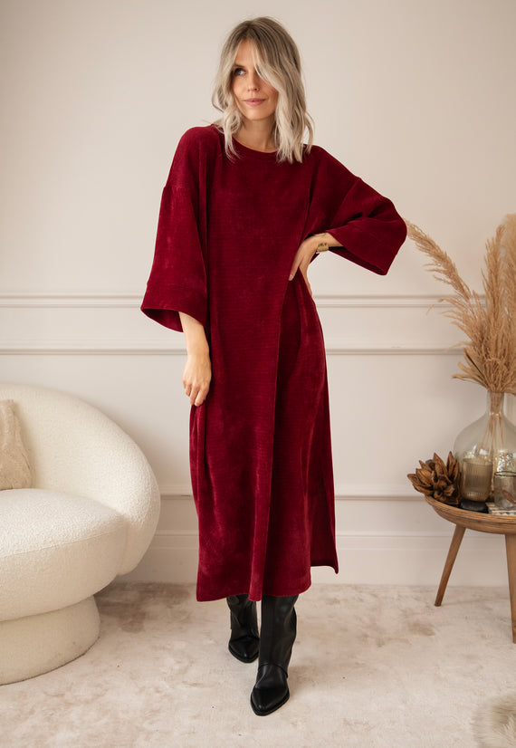 Maxikleid - Viva Velvet - Bordeaux