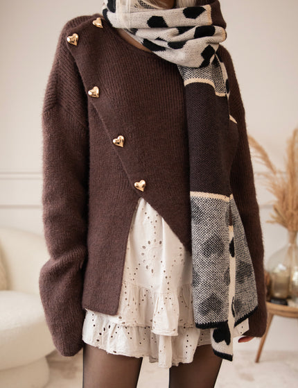 Surrounded By Love Choco/Beige - Scarf