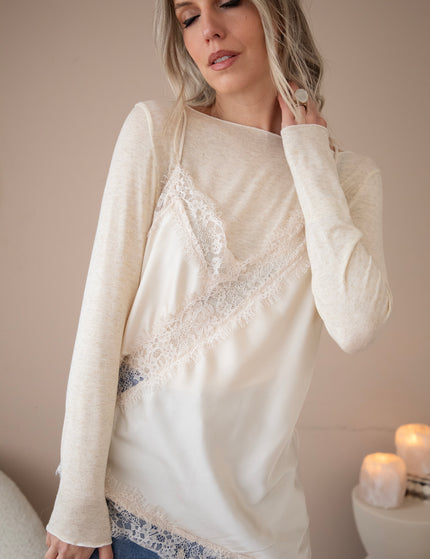 Sibelle Lace Curve Beige - Top