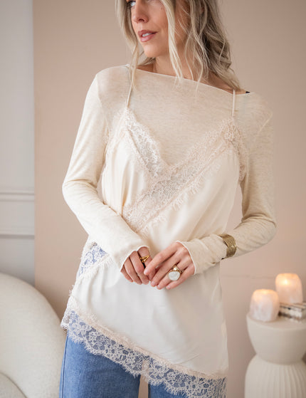 Sibelle Lace Curve Beige - Top