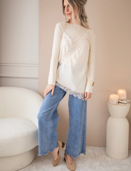 Sibelle Lace Curve Beige - Top