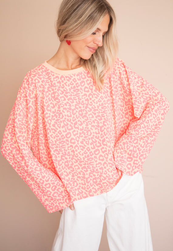 Sadie Leopard Orange/Fuchsia - Longsleeve