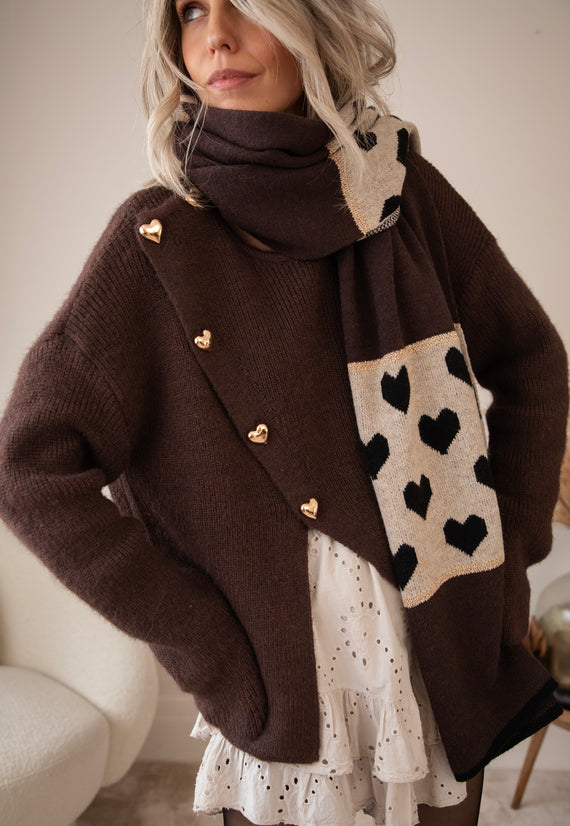 Schal - Surrounded By Love - Choco/Beige