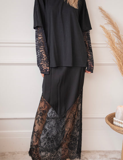 Moonlight Lace Black - Maxi Skirt