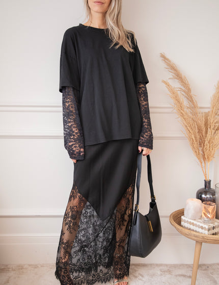 Moonlight Lace Black - Maxi Skirt