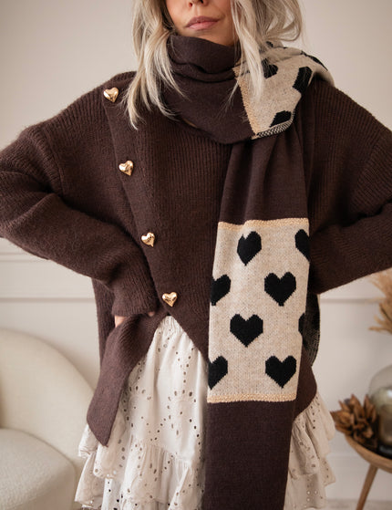 Surrounded By Love Choco/Beige - Scarf