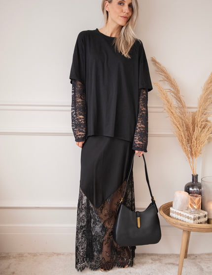 Moonlight Lace Black - Maxi Skirt