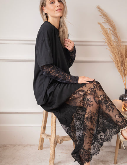 Moonlight Lace Black - Maxi Skirt