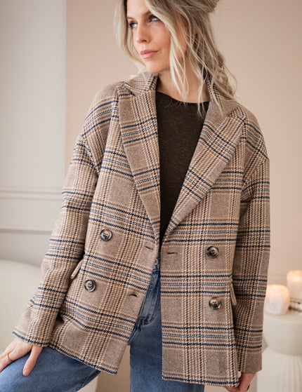 Plaid Perfection Taupe - Jacket/Blazer