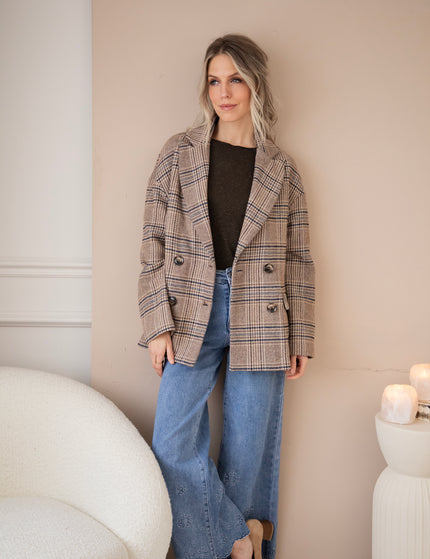 Plaid Perfection Taupe - Jacket/Blazer