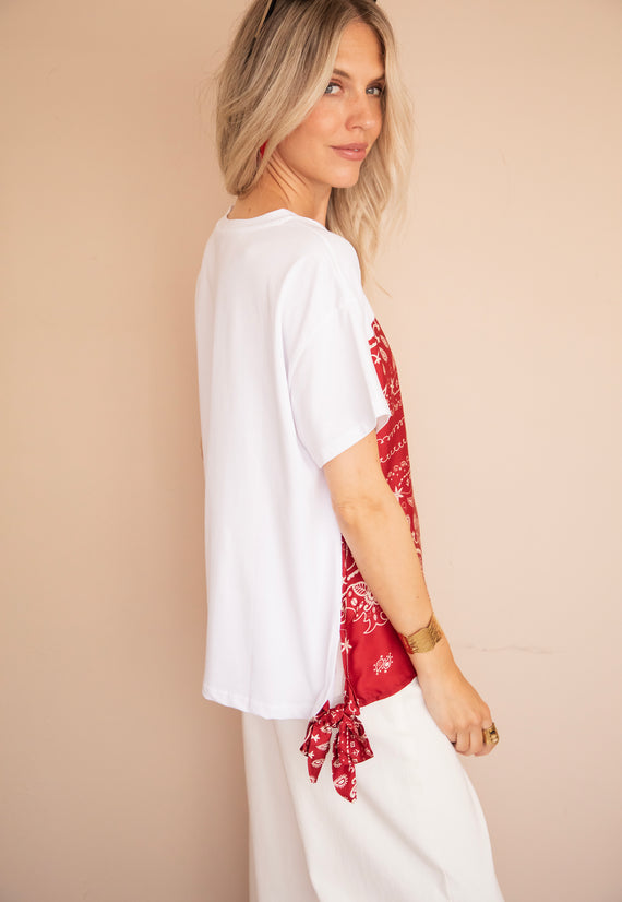 Bandana Base White/Bordeaux - T-Shirt