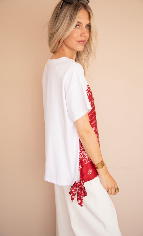 Bandana Base White/Bordeaux - T-Shirt
