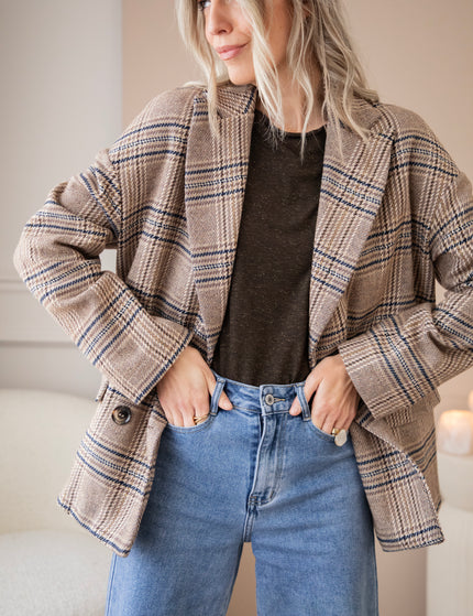 Plaid Perfection Taupe - Jacket/Blazer