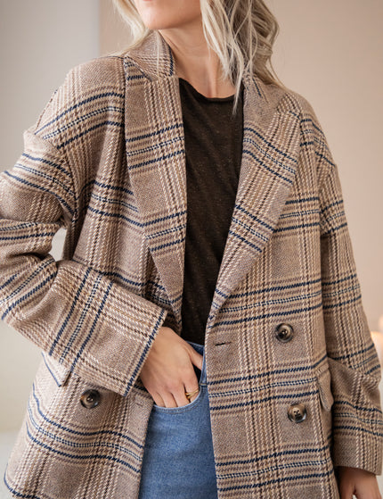 Plaid Perfection Taupe - Jacket/Blazer