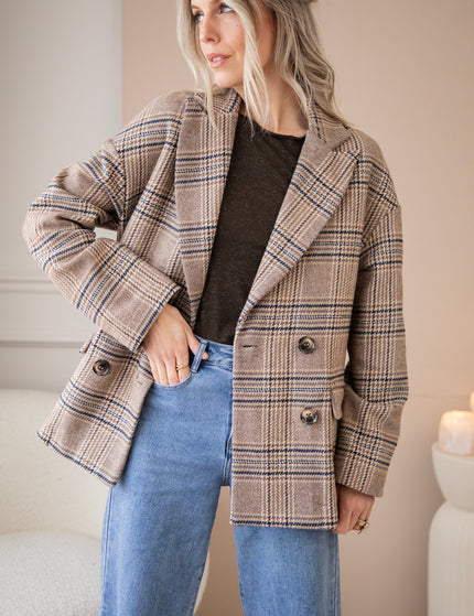 Plaid Perfection Taupe - Jacket/Blazer