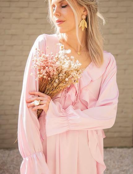 Sidona Satin Pink - Maxi Dress