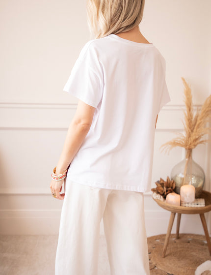 T-Shirt - Bandana Base - Weiß/Bordeaux
