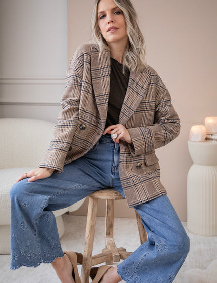 Plaid Perfection Taupe - Jacket/Blazer
