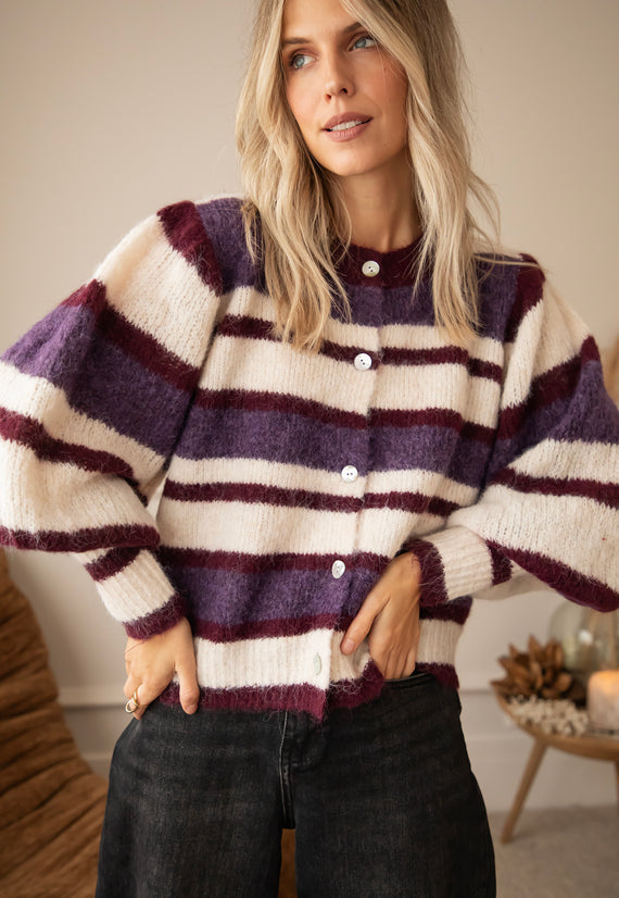 Millie Mix Mulberry/Mauve - Cardigan