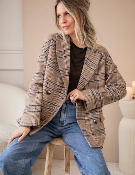 Plaid Perfection Taupe - Jacket/Blazer