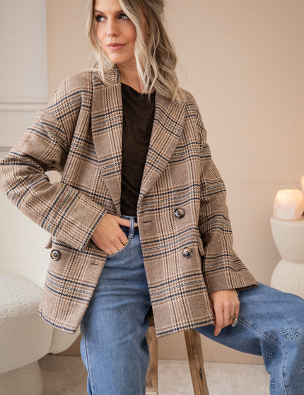 Plaid Perfection Taupe - Jacket/Blazer
