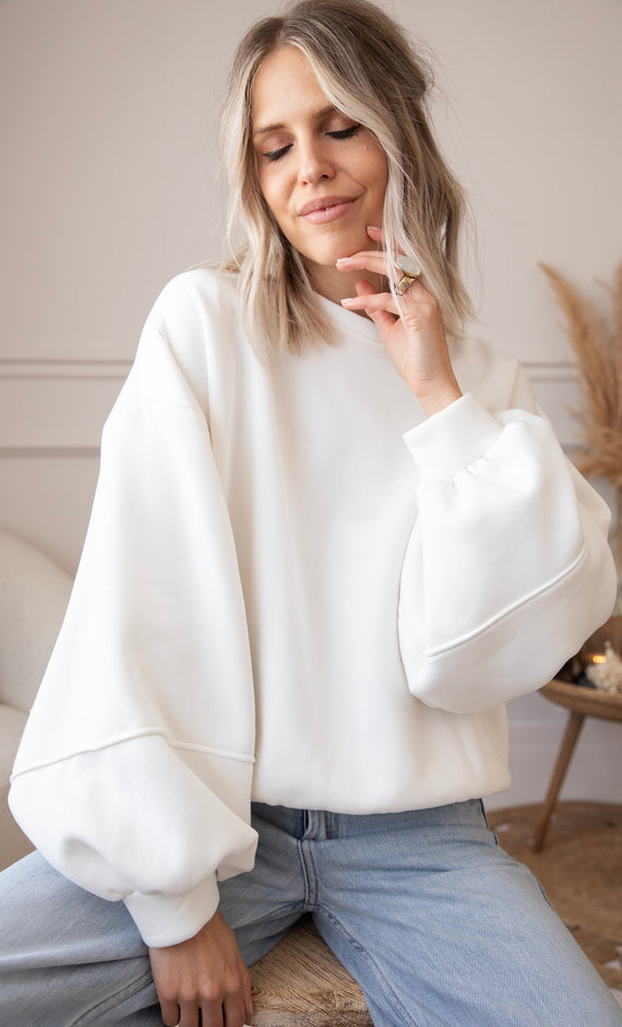 Pullover - Snuggle Up - Weiß