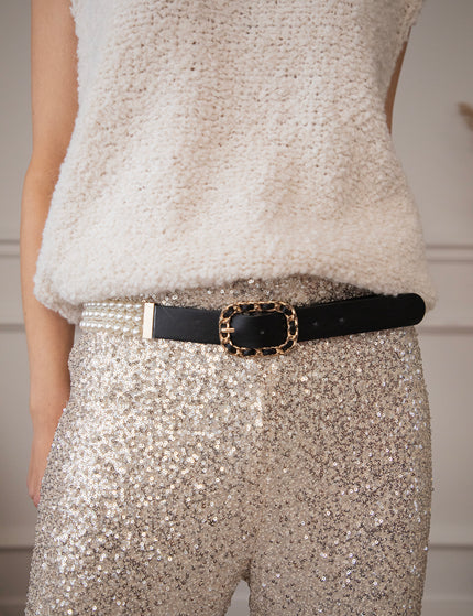 Pearly Waist White/Black - Belt