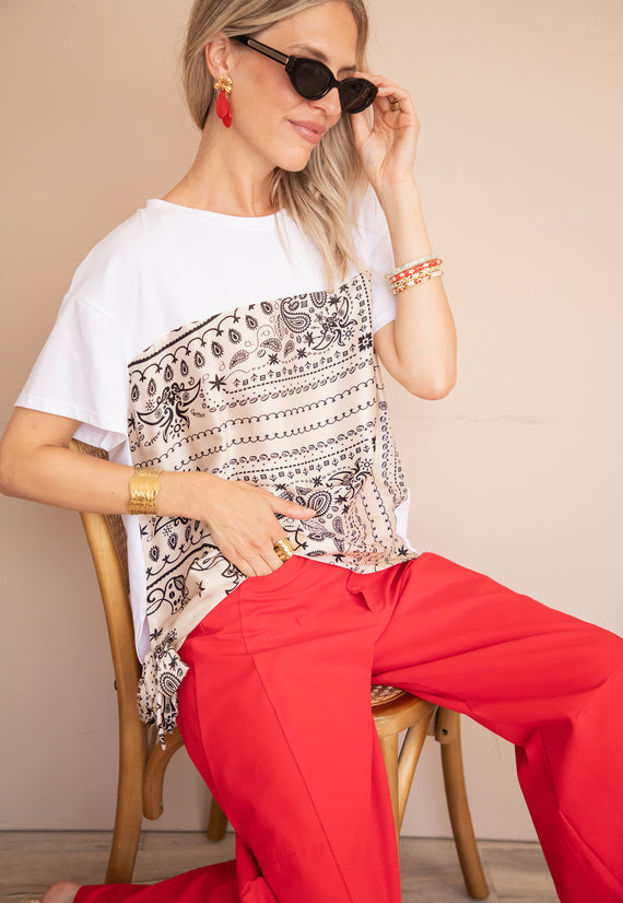Bandana Base White/Beige - T-Shirt